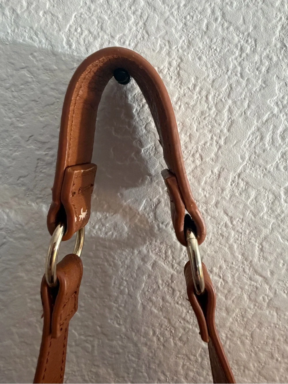 INC International Concepts Cognac Brown Suede Studded Hobo Bag